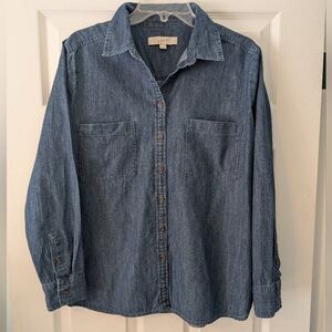 Loft Button Down Chambray Shirt